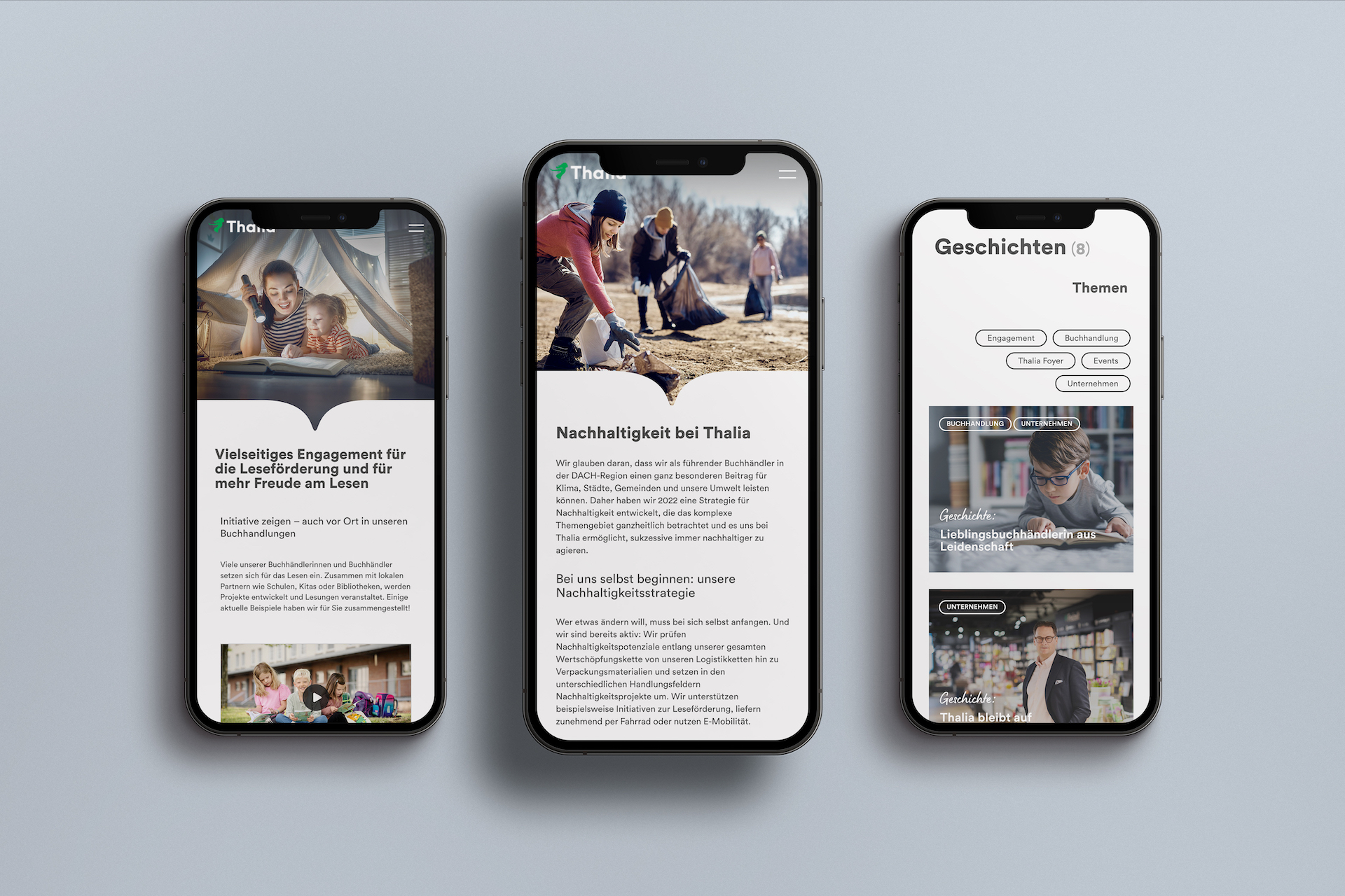 Thalia Corporate Website – Mobile Screens