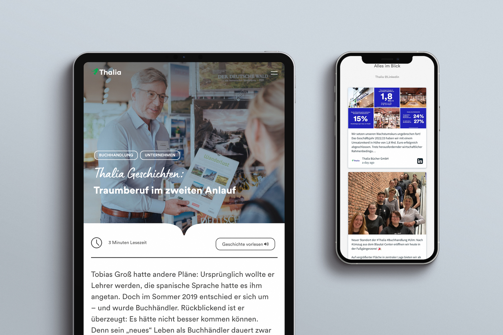 Thalia Corporate Website – Story Social Media